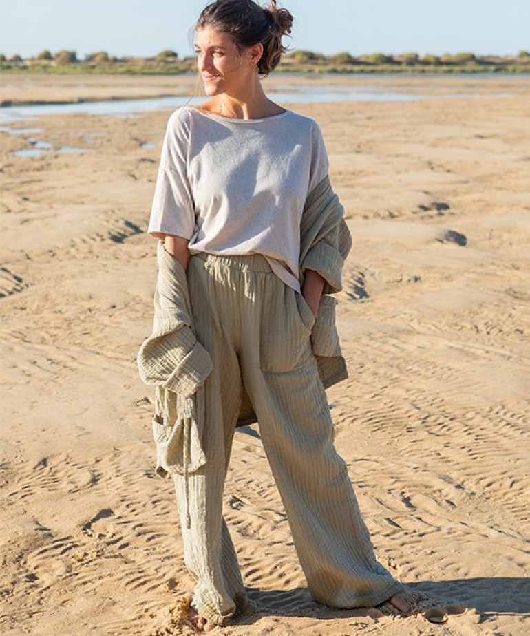 Woven trousers with front pockets