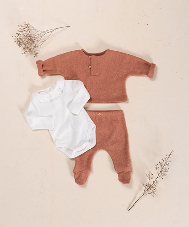 Jersey bodysuit in organic cotton and recycled cotton