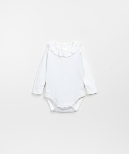 Jersey bodysuit in organic cotton and recycled cotton