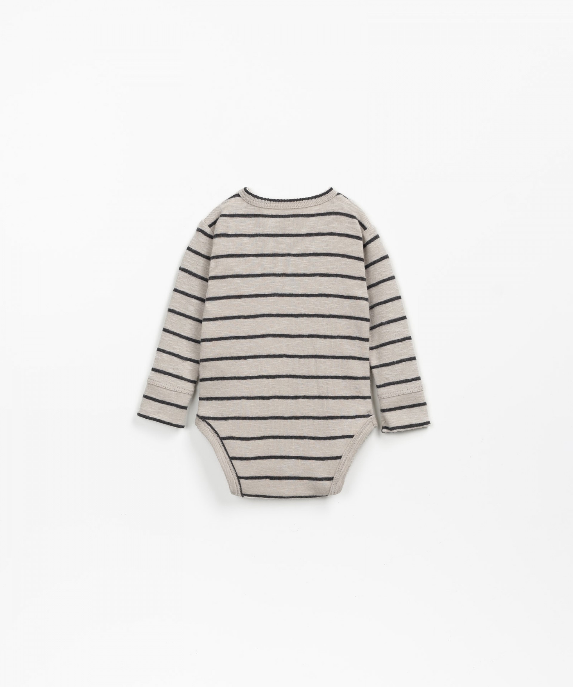 Striped bodysuit with coconut buttons | Wooden Memories