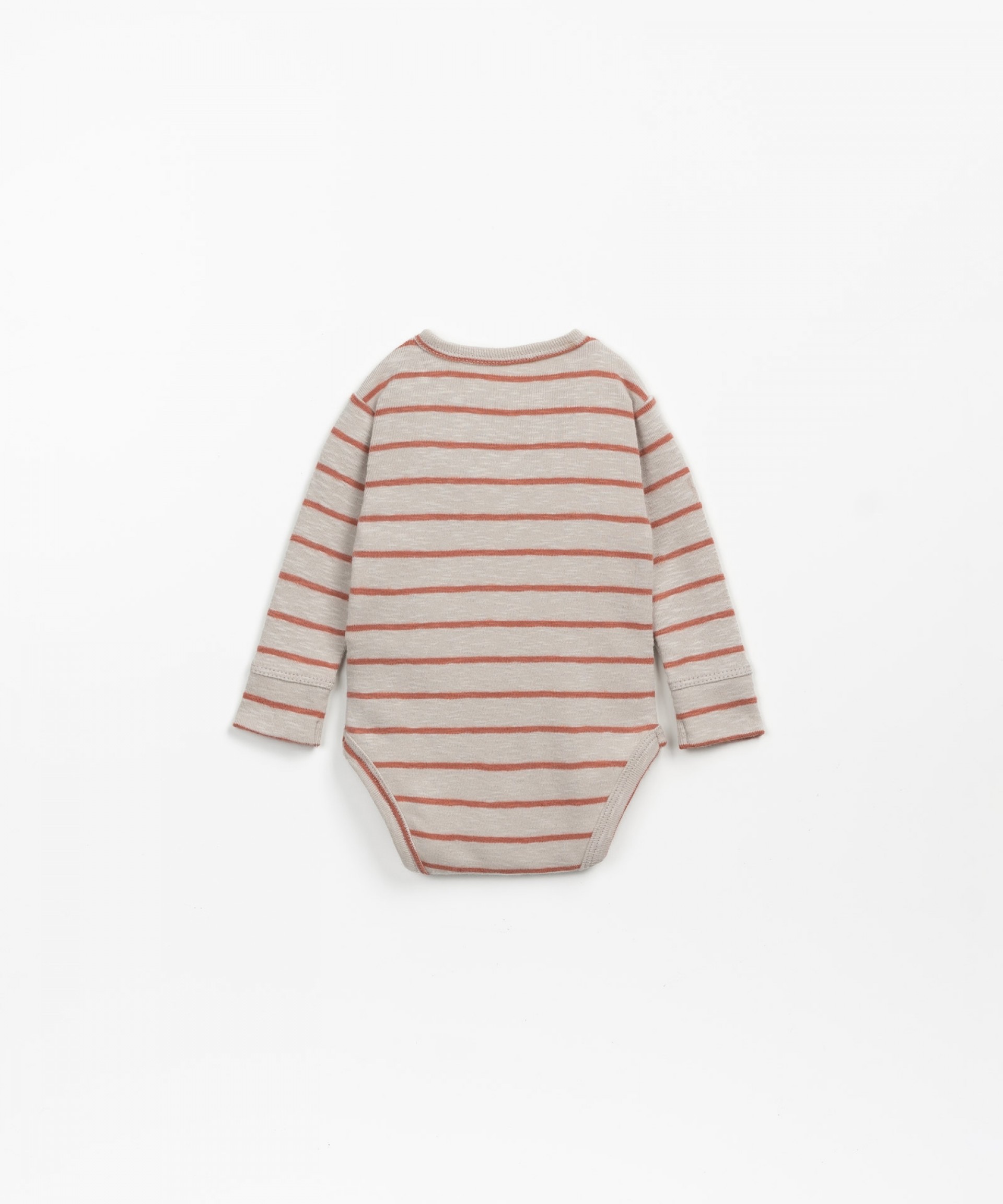 Striped bodysuit with coconut buttons | Wooden Memories