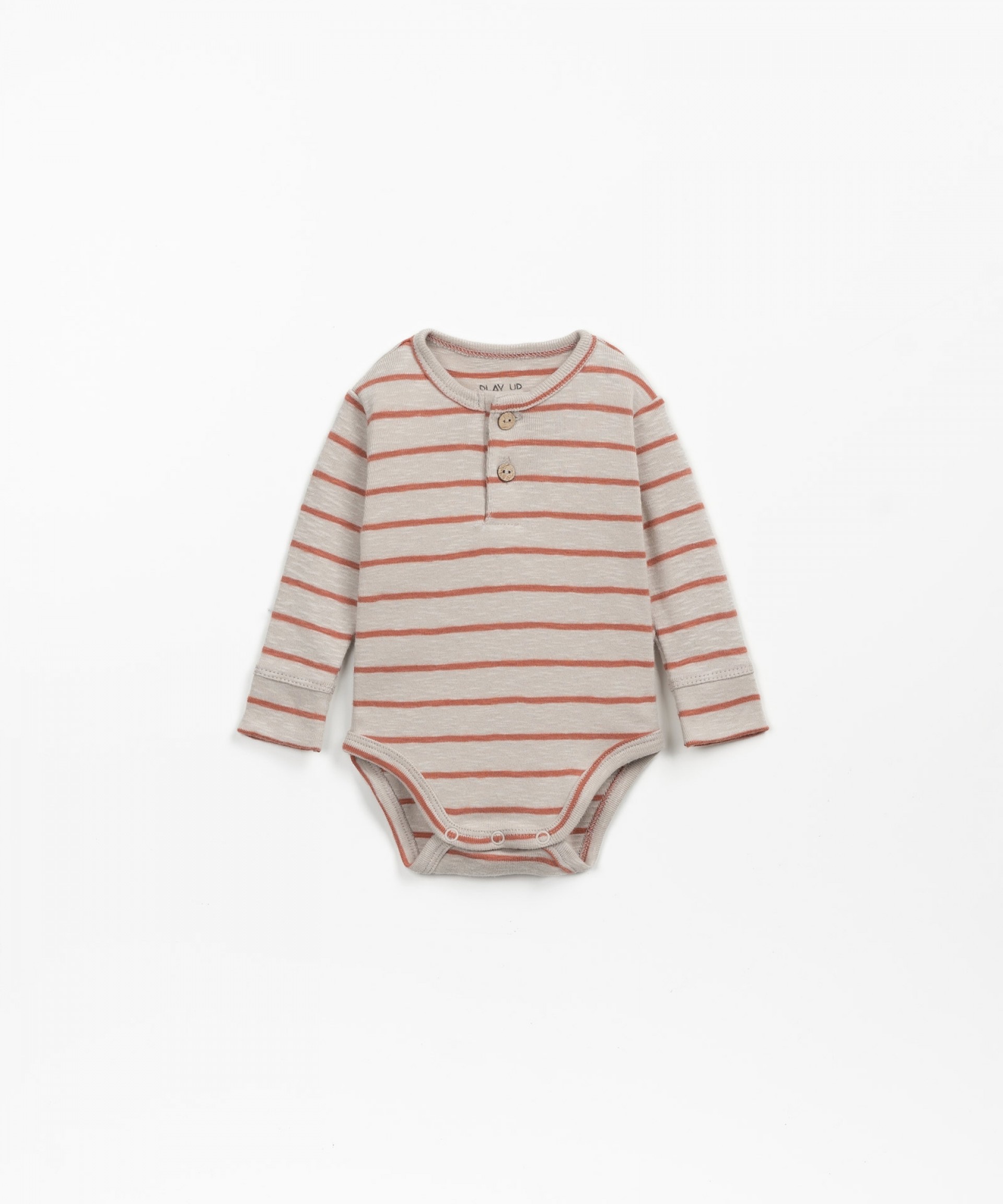 Striped bodysuit with coconut buttons | Wooden Memories