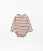 Striped bodysuit with coconut buttons | Wooden Memories