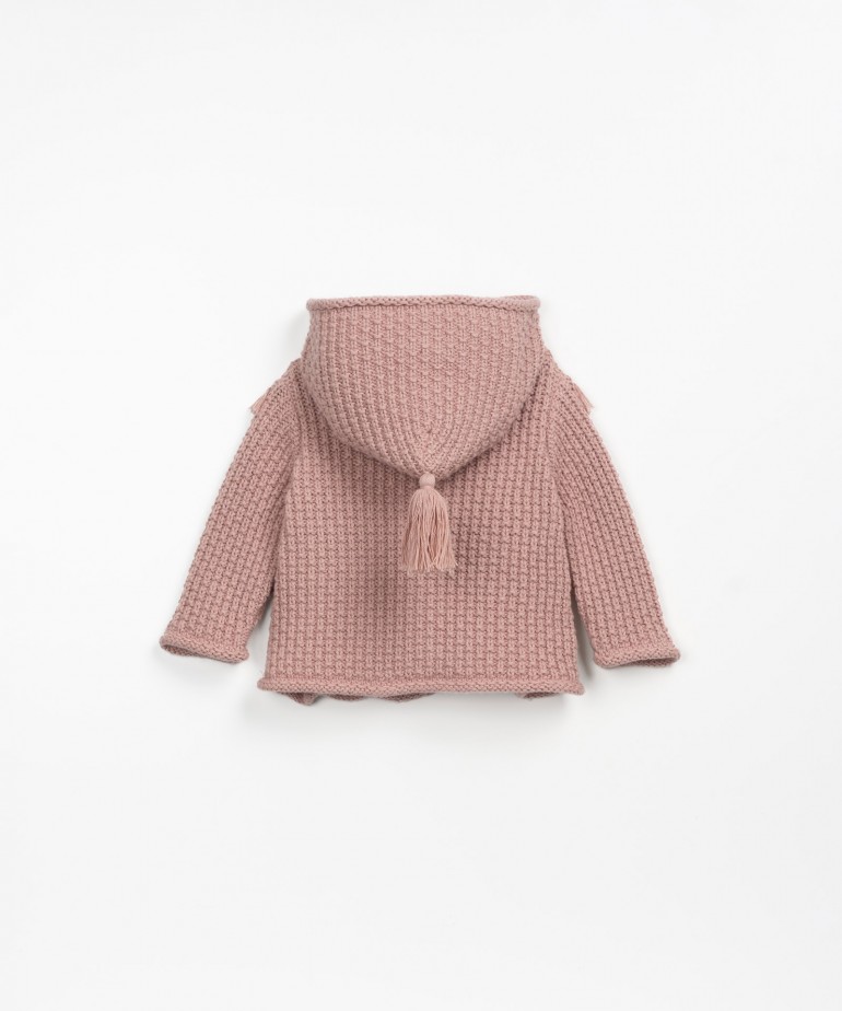 Chaqueta tejida con mezcla de algodn y lana