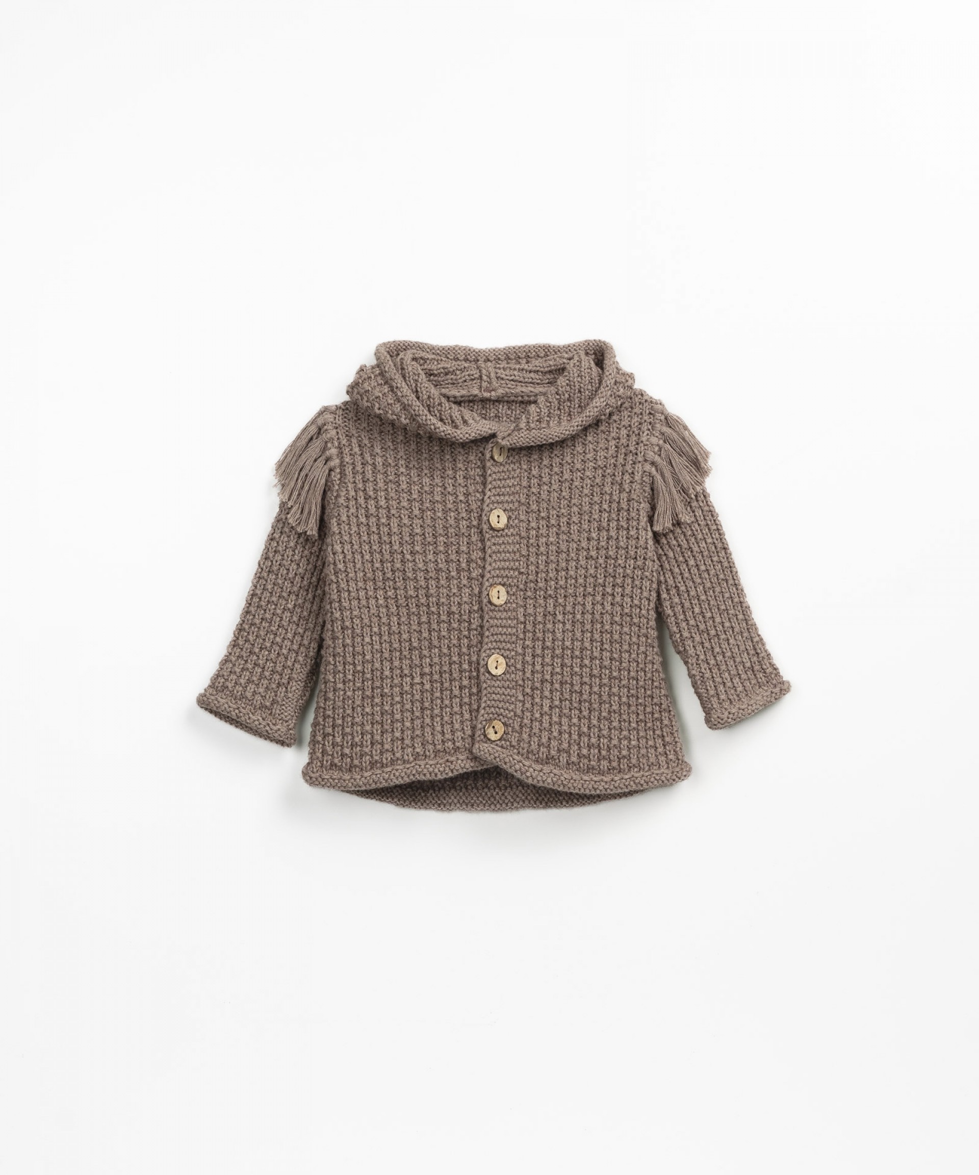 Knitted cardigan with hoodie | Wooden Memories