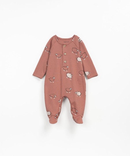 Jersey jumpsuit with sheep print