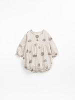 Woven jumpsuit with hedgehog print