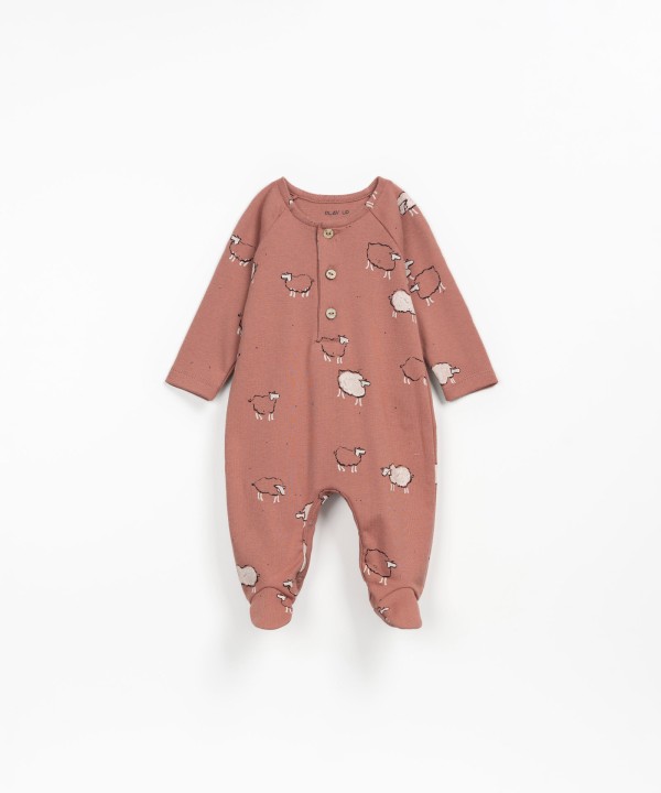 Jersey jumpsuit with sheep print