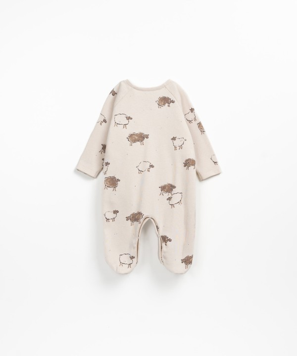 Jersey jumpsuit with sheep print
