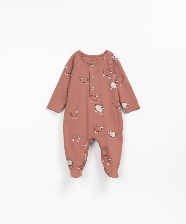 Jersey jumpsuit with sheep print