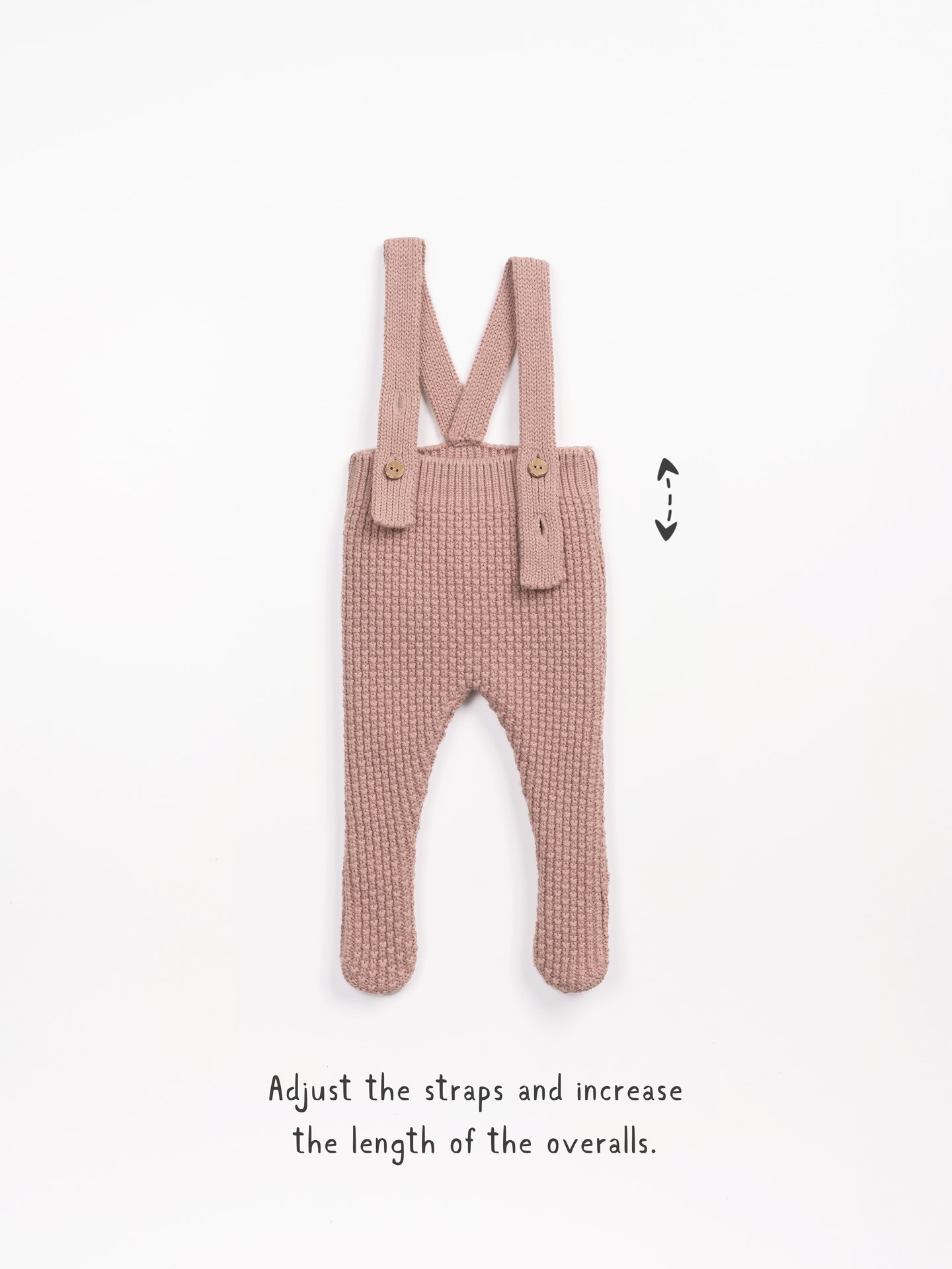 Macacão tricot em mistura de algodão e lã