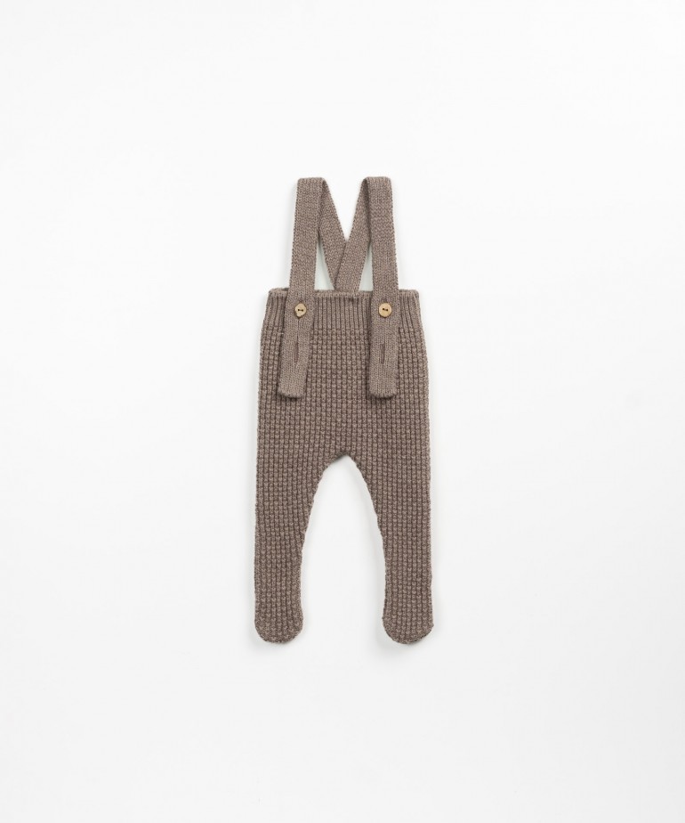 Knitted jumpsuit in a mixture of cotton and wool