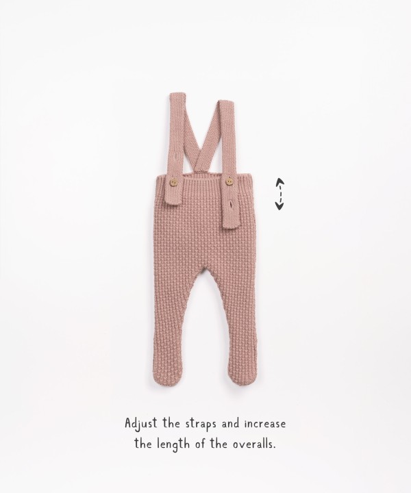 Knitted jumpsuit in a mixture of cotton and wool