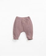 Woven pants with decorative buttons | Wooden Memories