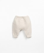 Woven pants with decorative buttons | Wooden Memories