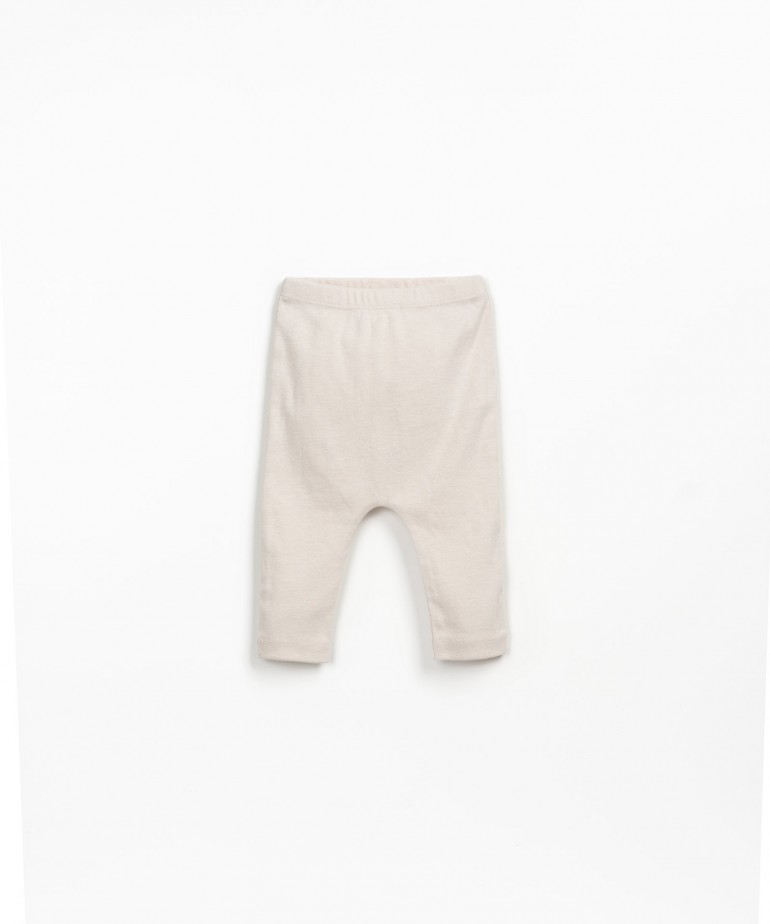 Plain leggings in a mixture of organic cotton and recycled cotton