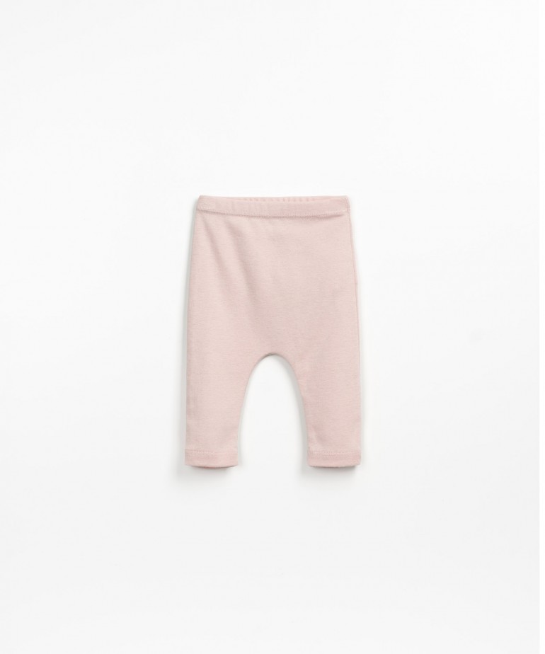 Plain leggings in a mixture of organic cotton and recycled cotton