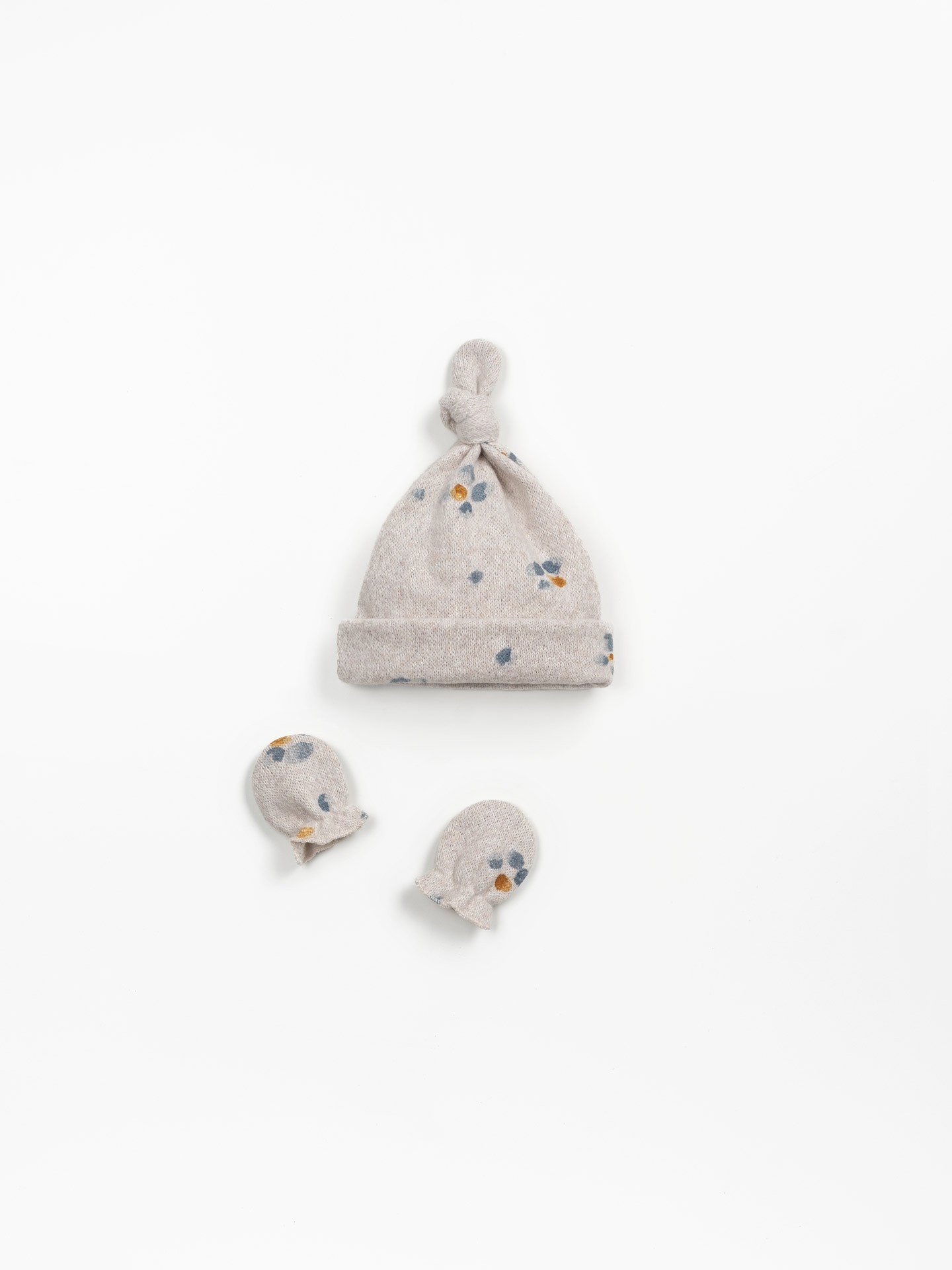 COMPLETO GUANTI+BERRETO DI MAGLIA CON STAMPA