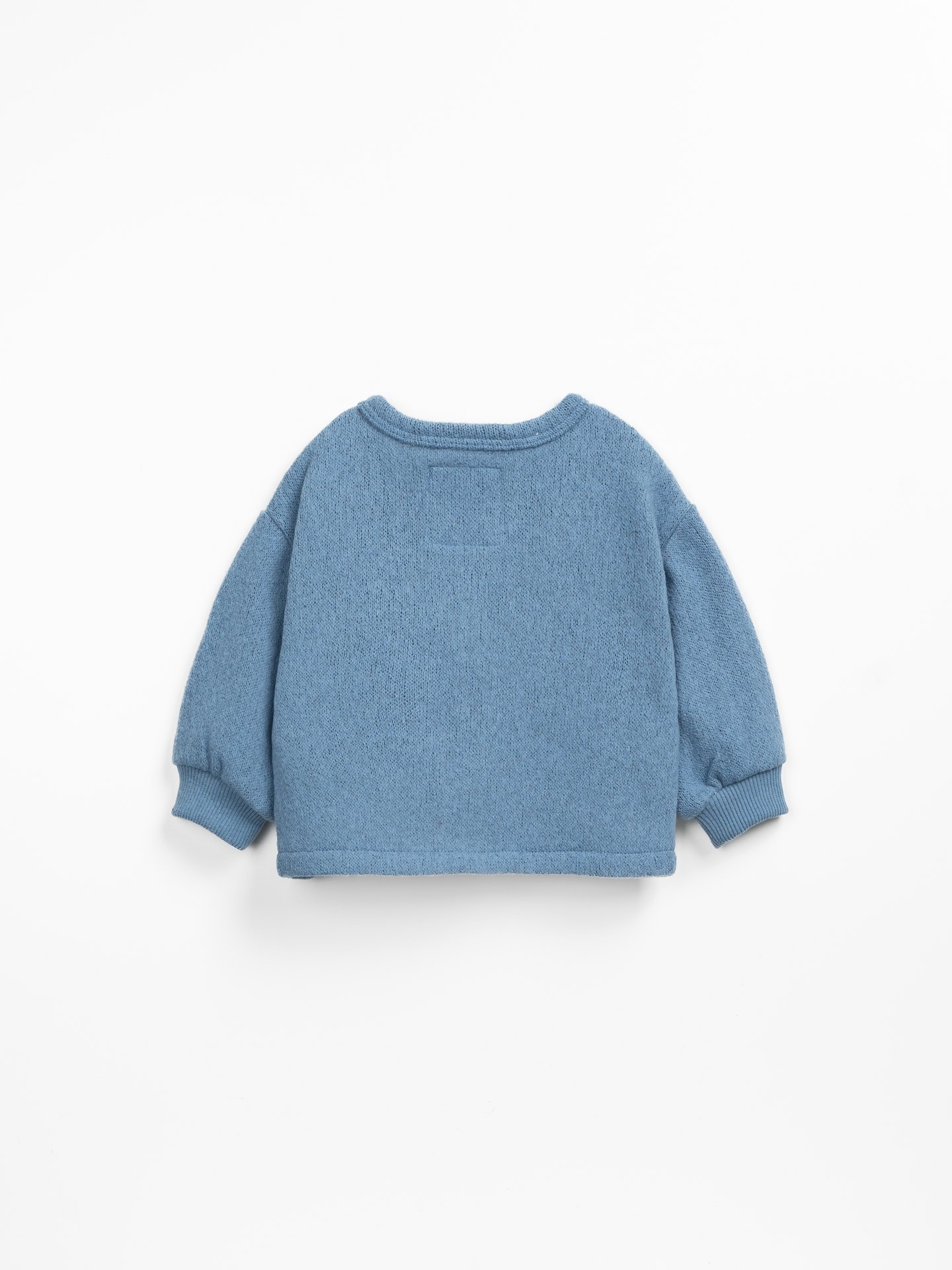 Jersey cardigan with carding on the inside