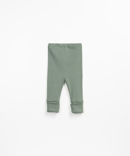 Leggings em algodão orgânico com punhos altos