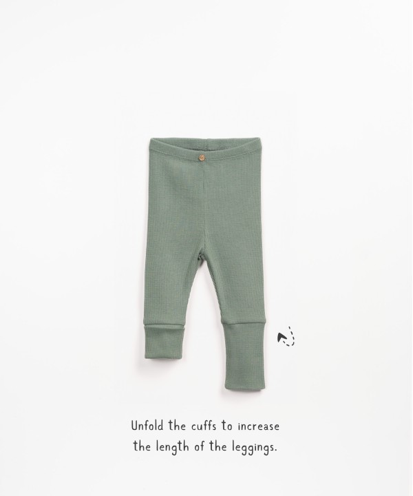 Leggings in organic cotton with high cuffs