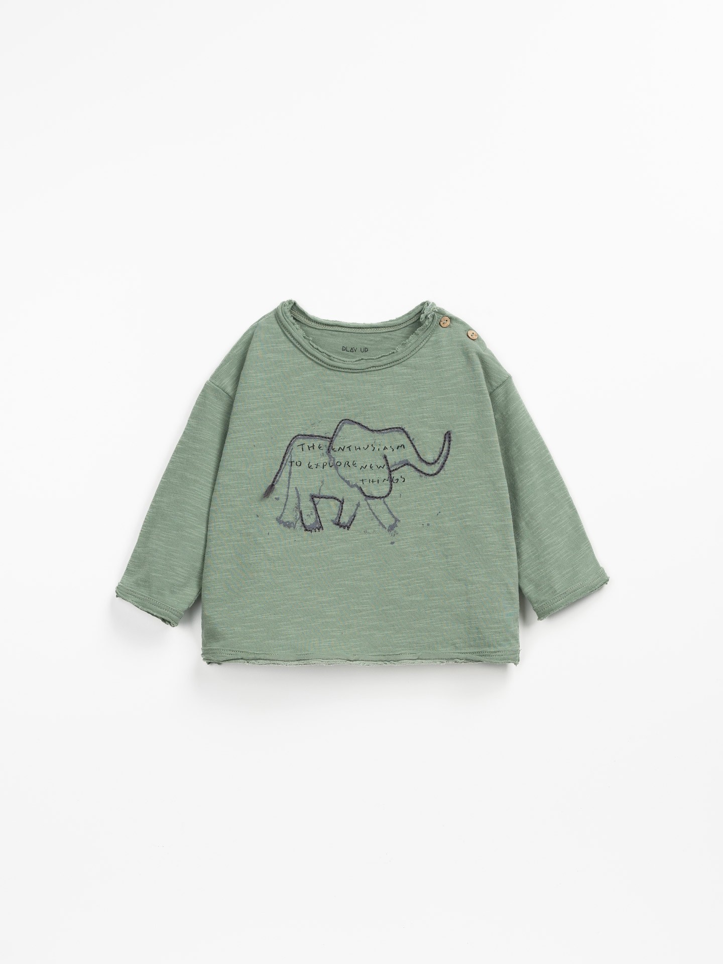 T-shirt em algodão orgânico com botões de coco