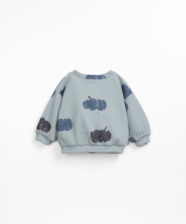 Camicia in maglina con stampa a nuvole