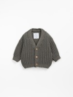 Casaco tricot com mistura de algod�o e l�