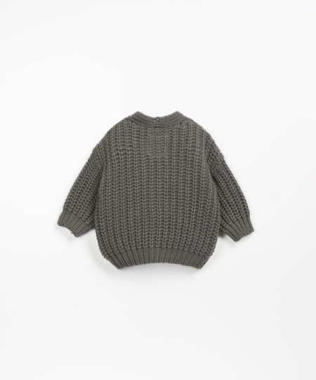 Casaco tricot com mistura de algodão e lã