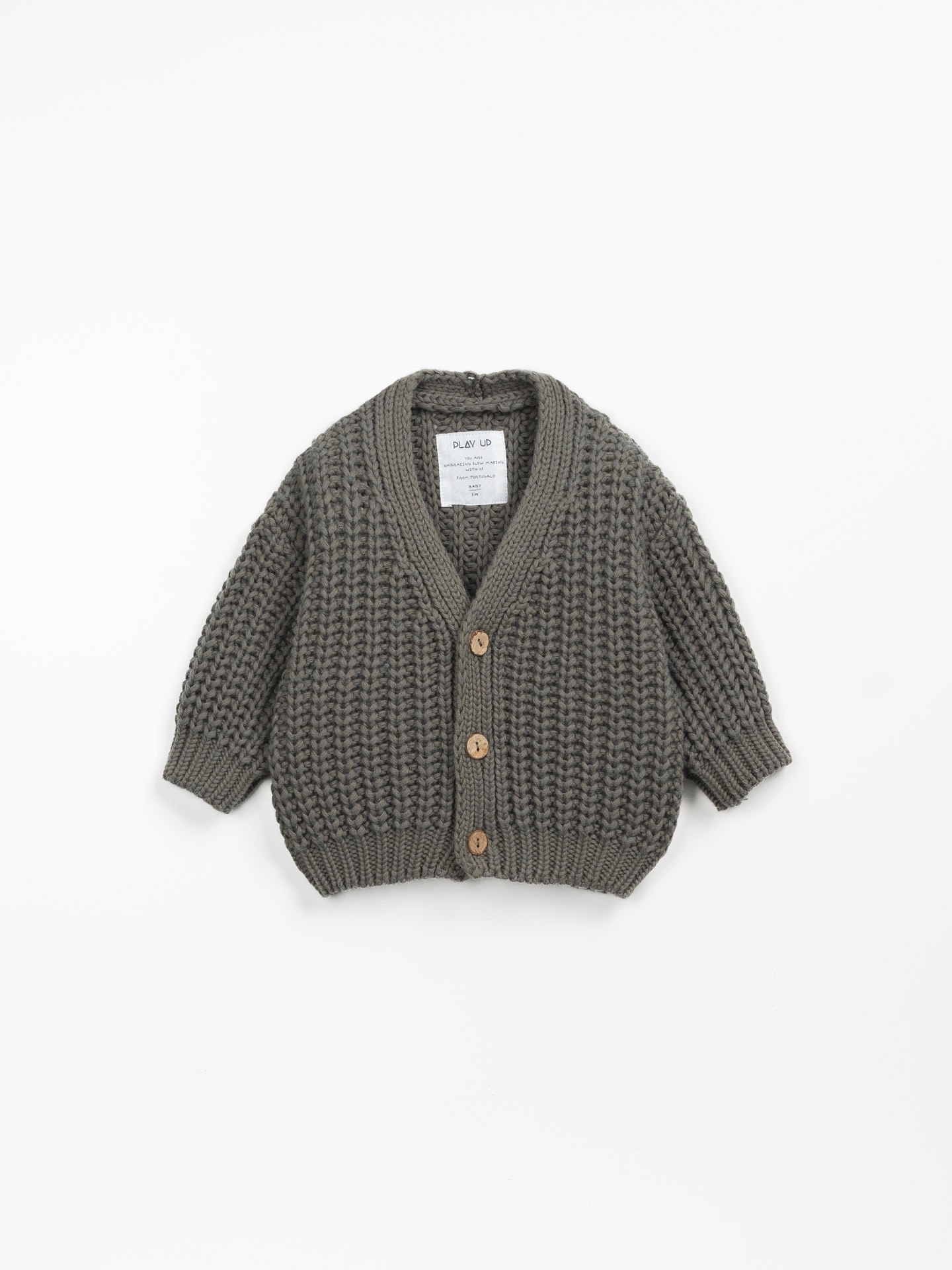 Casaco tricot com mistura de algodão e lã