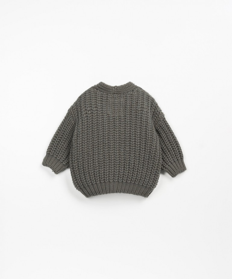 Knitted cardigan in a mixture of cotton and wool 