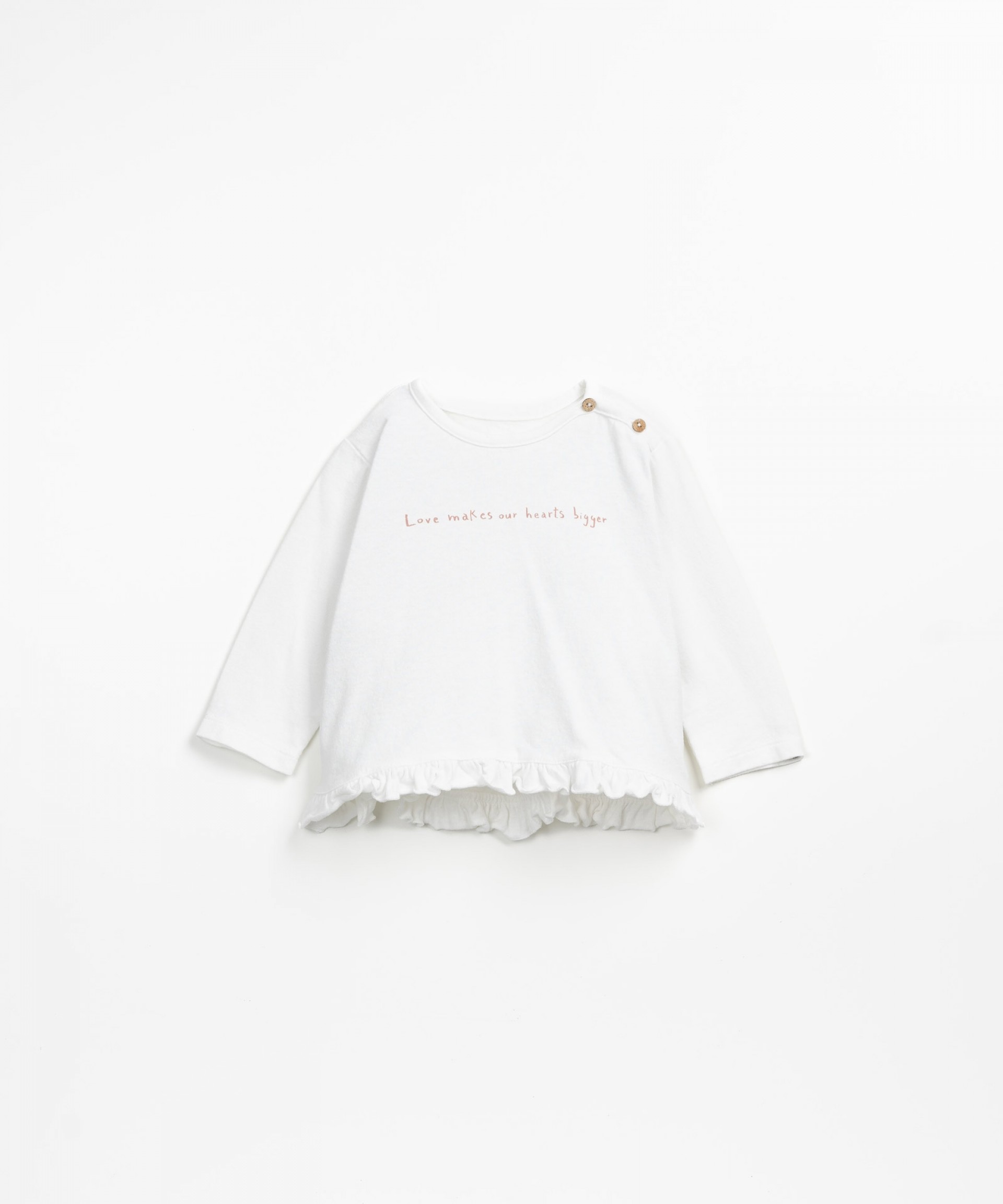 T-shirt with frill insert on the bottom | Wooden Memories