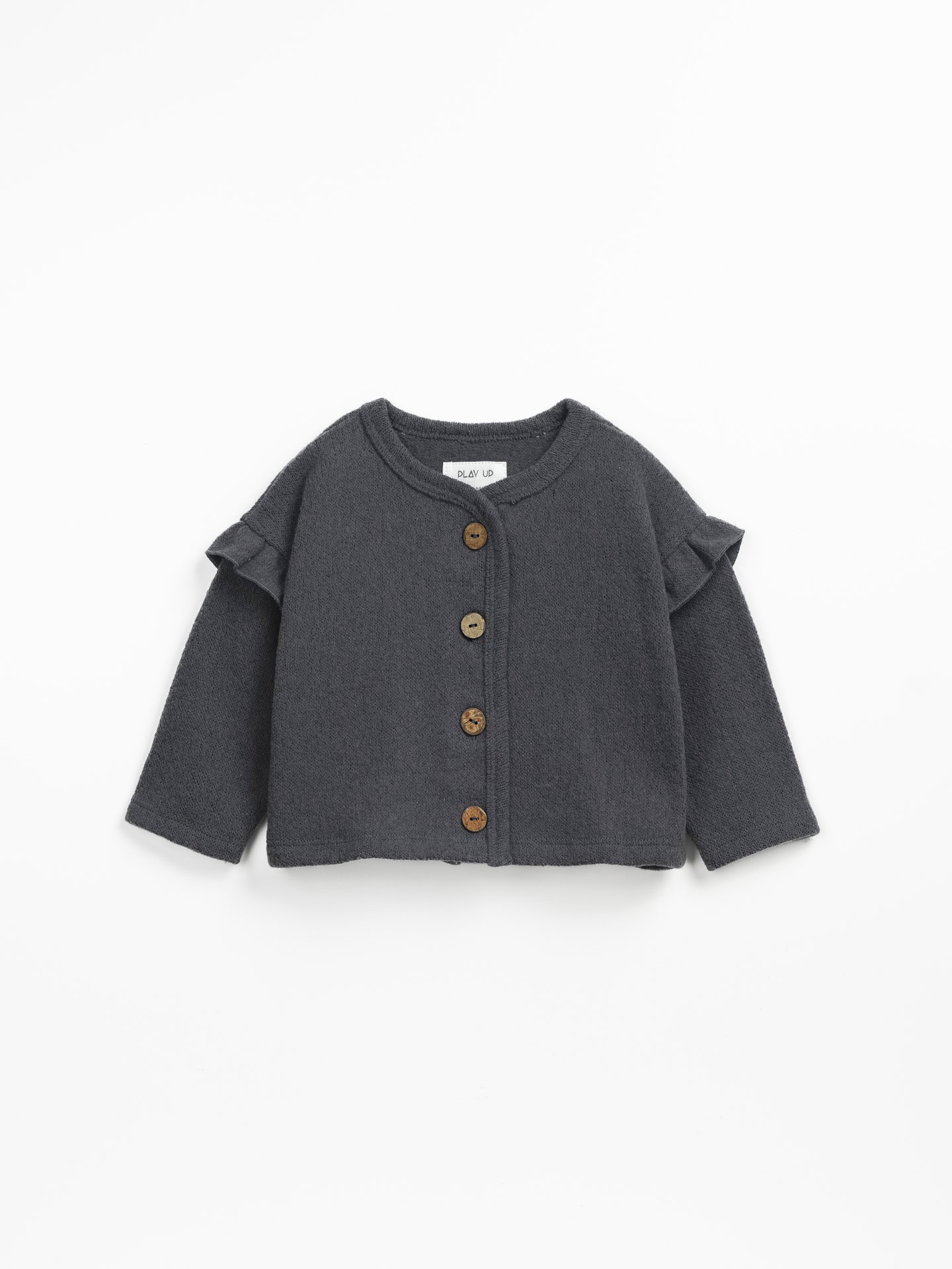 Cardigan with frills on the sleeves