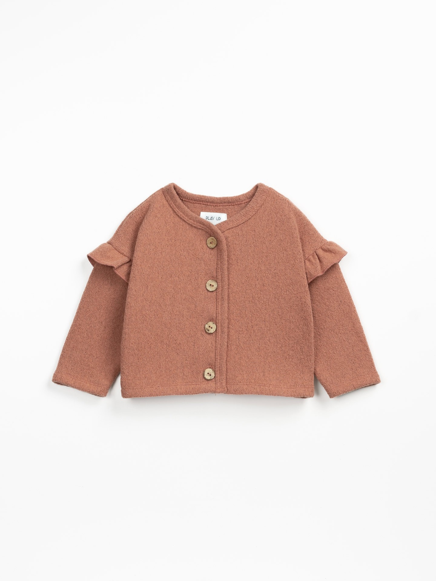 Cardigan with frills on the sleeves