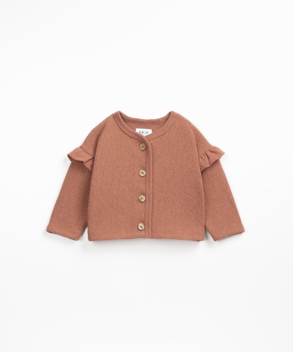 Cardigan with frills on the sleeves