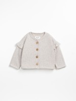 Cardigan with frills on the sleeves