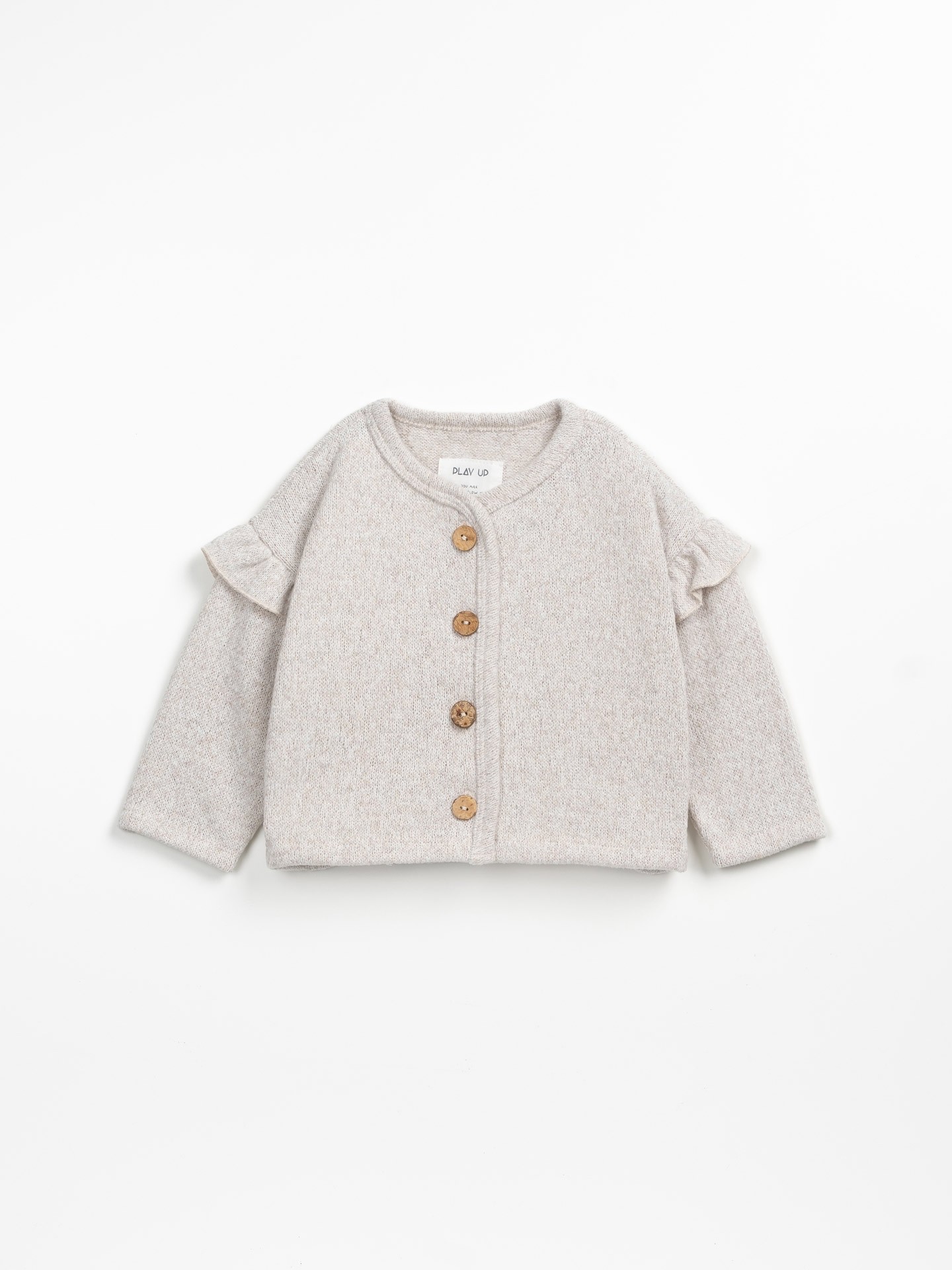 Cardigan with frills on the sleeves