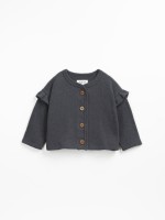 Cardigan with frills on the sleeves