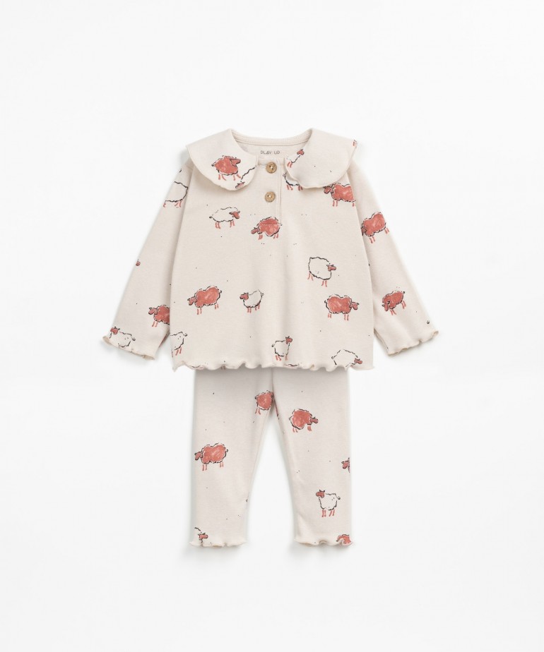 Pigiama con stampa a pecore