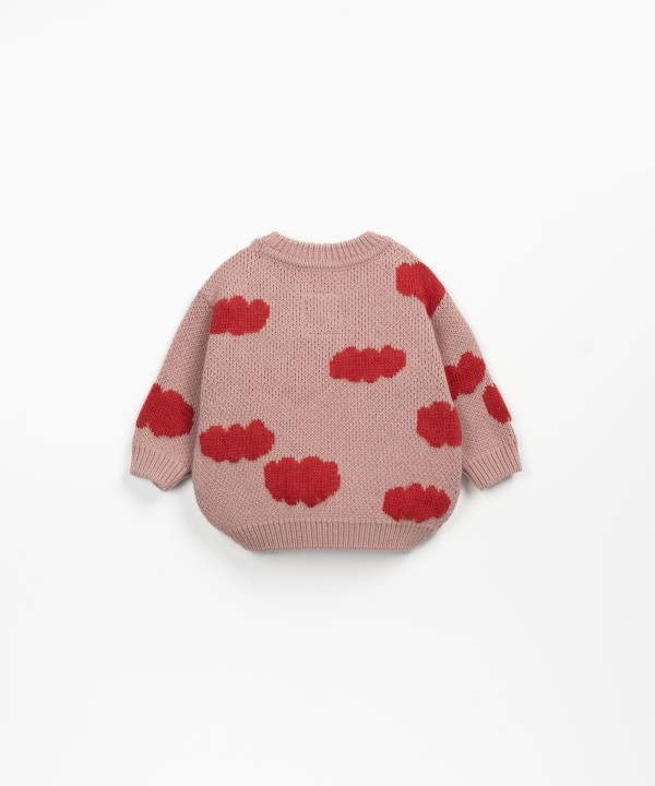 Knitted sweater with cloud print