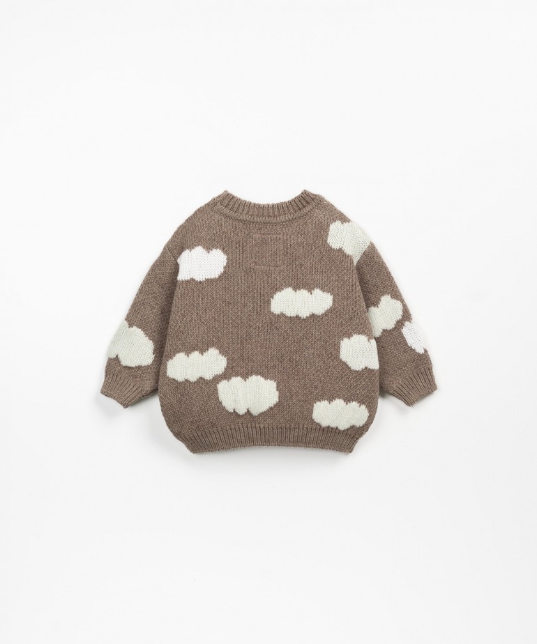 Maglia con stampa a nuvole