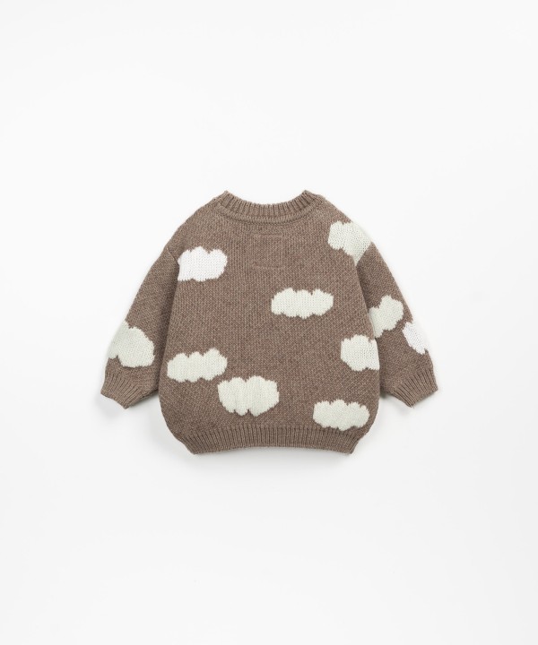 Jersey tejido con estampado de nubes