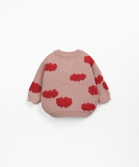 Knitted sweater with cloud print