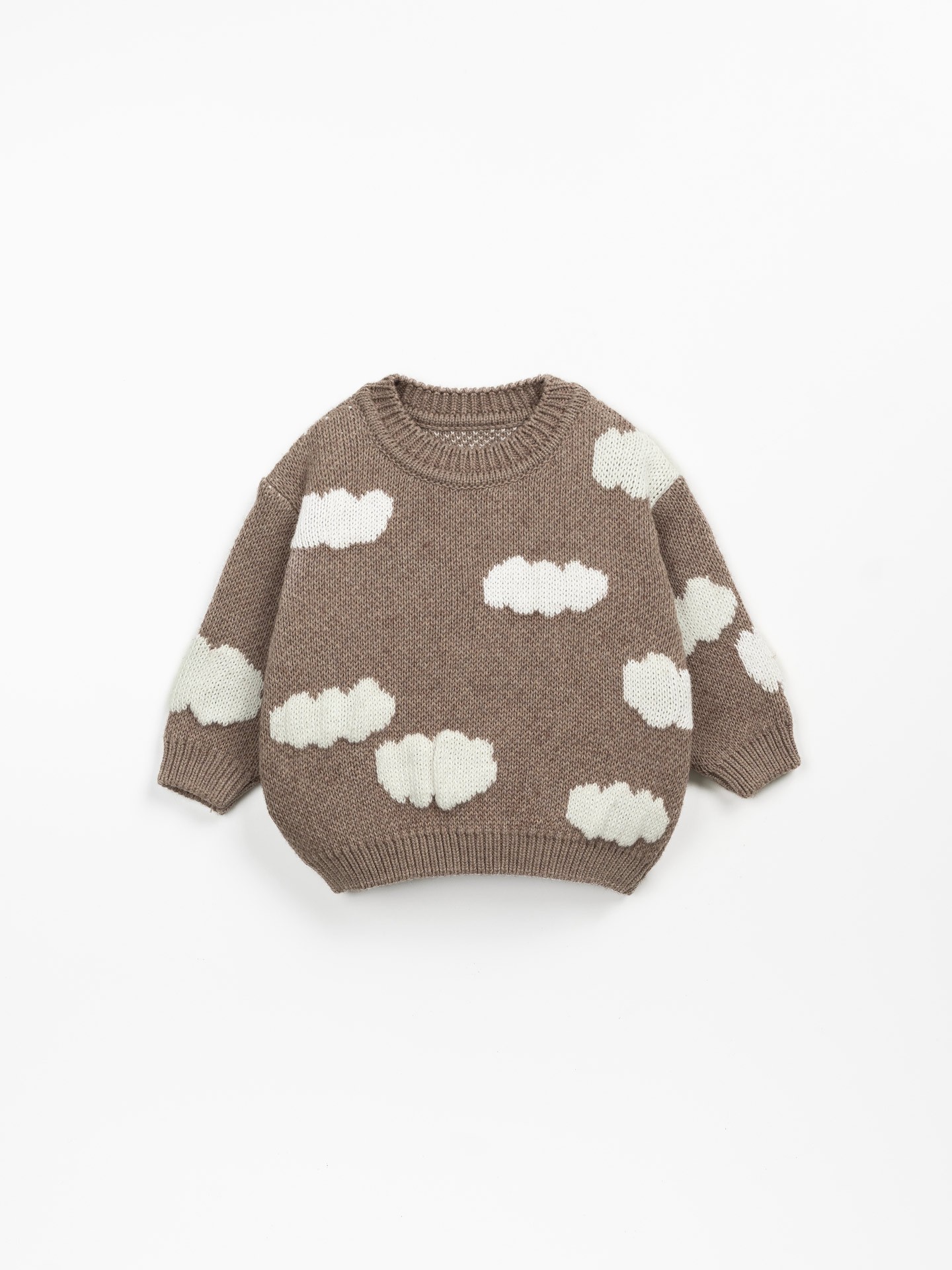 Jersey tejido con estampado de nubes