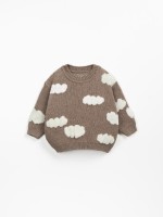 Jersey tejido con estampado de nubes