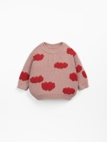 Knitted sweater with cloud print
