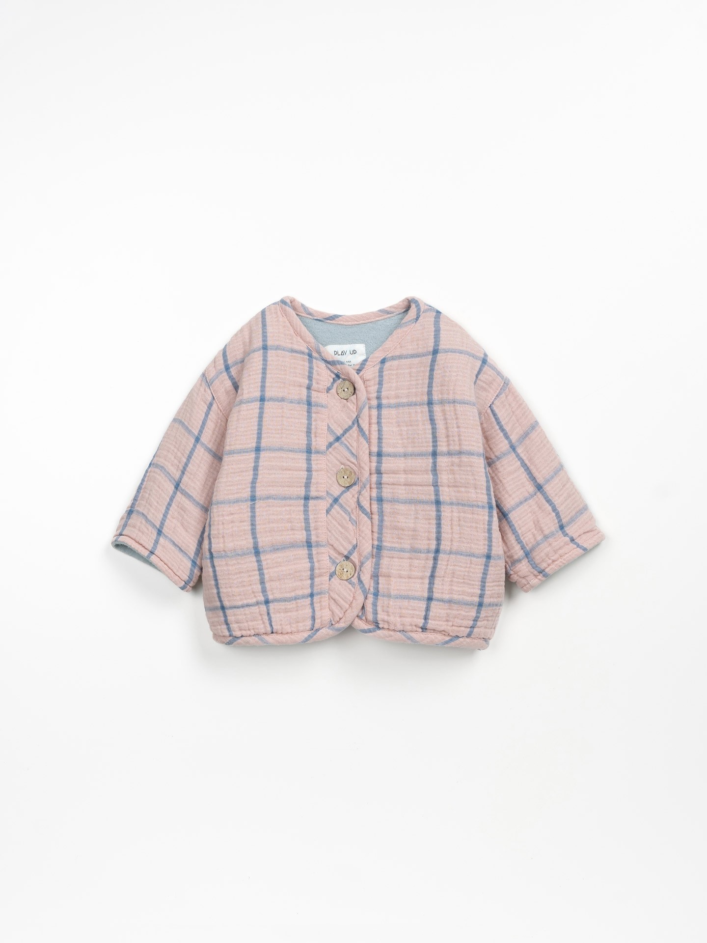 Cardigan à carreaux avec doublure polaire