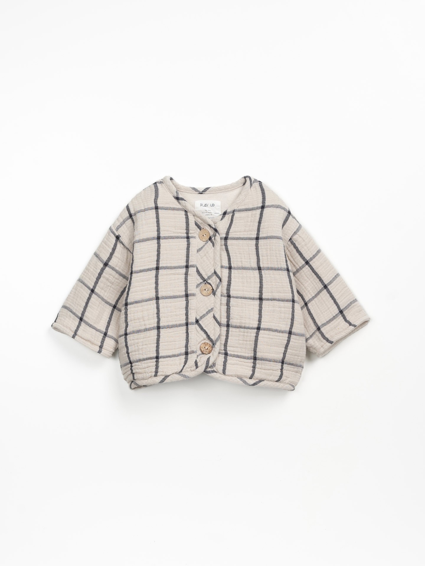 Cardigan à carreaux avec doublure polaire