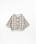 Organic cotton cardigan with checkered pattern | Wooden Memories