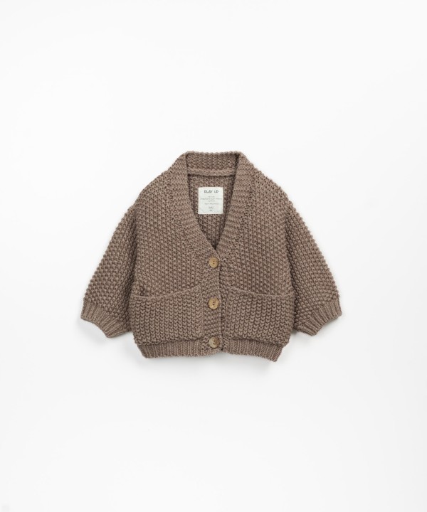 Cotton and wool knitted cardigan